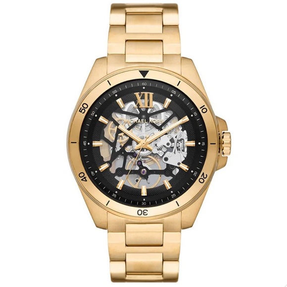 Michael Kors Gold Skeleton Dial Watch